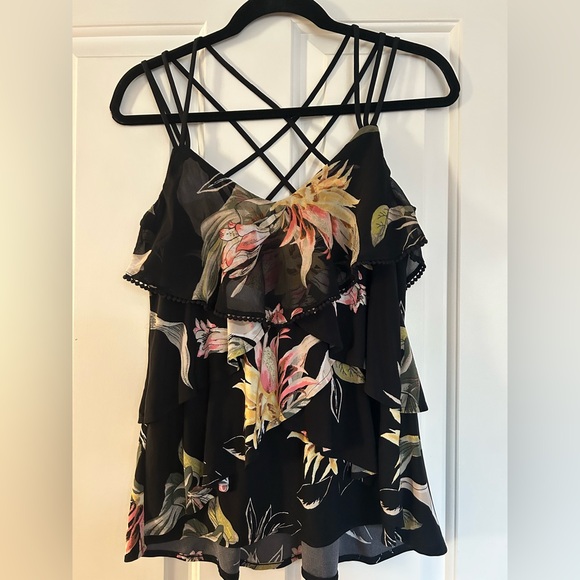 White House Black Market Black Floral Camisole - Picture 8 of 8